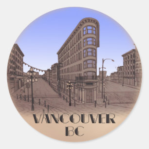 Vancouver Canada Stickers Gastown Landmark Art