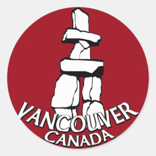 Vancouver Canada Stickers Totem Pole Landmark Art