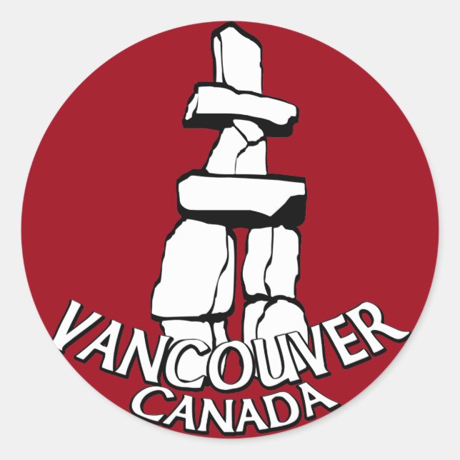 Vancouver Canada Stickers Totem Pole Landmark Art (Front)