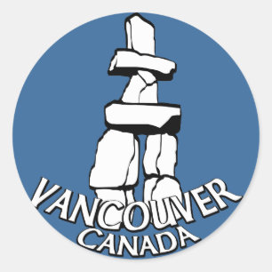 Vancouver Canada Stickers Totem Pole Landmark Art