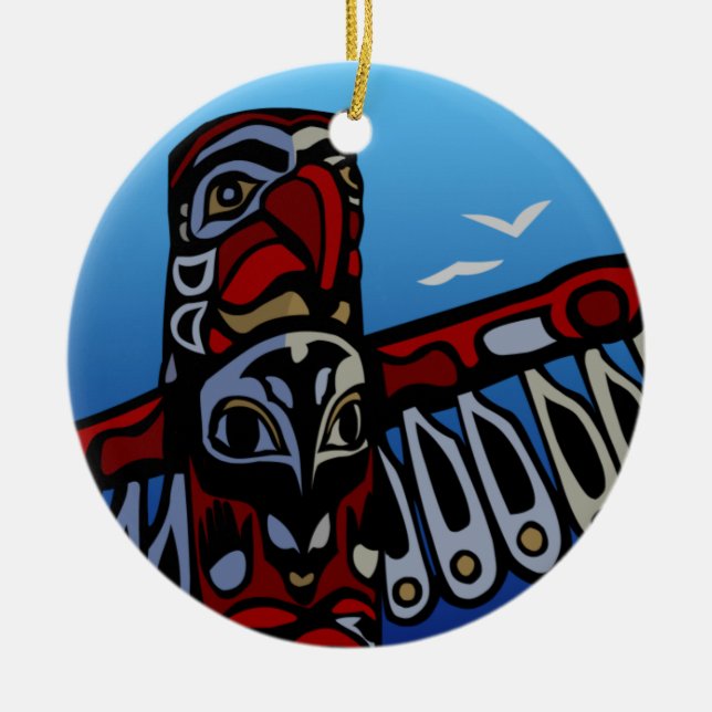 Vancouver Canada Totem Pole Ornament Souvenirs (Front)