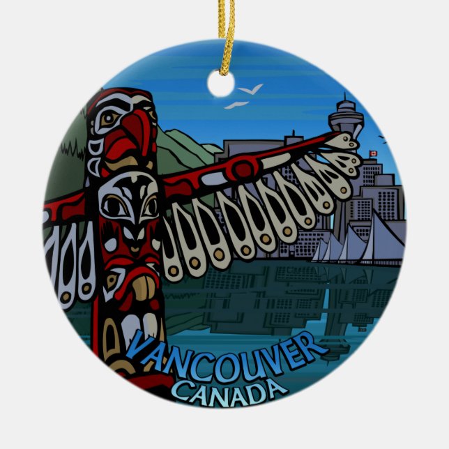 Vancouver Canada Totem Pole Ornament Souvenirs (Front)