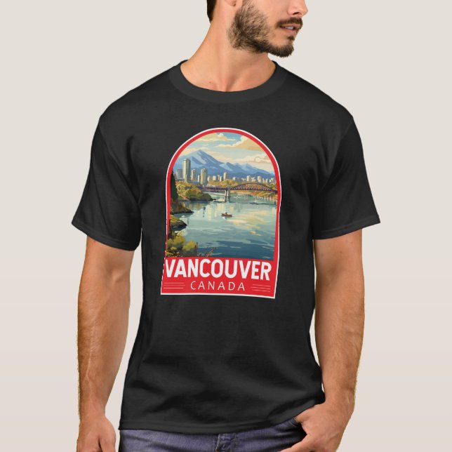Vancouver Canada Travel Art Vintage T-Shirt (Front)