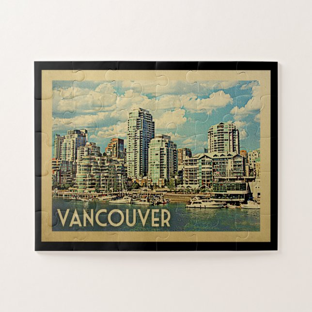 Vancouver Canada Vintage Travel Jigsaw Puzzle (Horizontal)