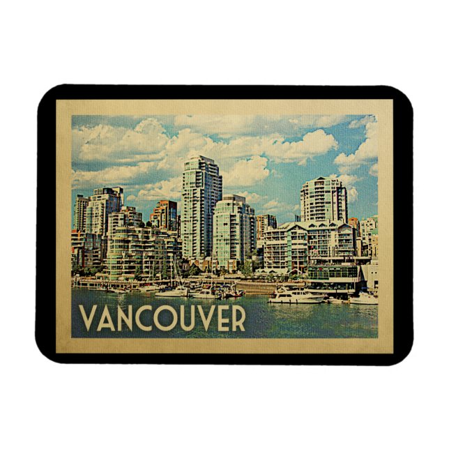 Vancouver Canada Vintage Travel Magnet (Horizontal)