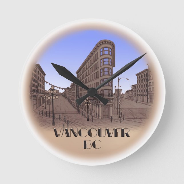Vancouver Clock Gifts Decor Gastown Wall Clock (Front)
