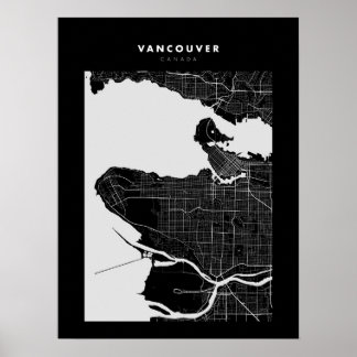 Vancouver Dark City Map Poster