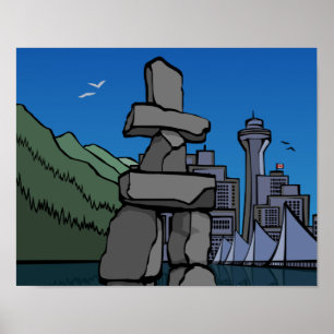 Vancouver First Nation Poster Inukshuk Home Decor