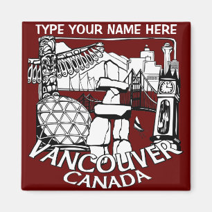 Vancouver Fridge Magnets Personalised Souvenir