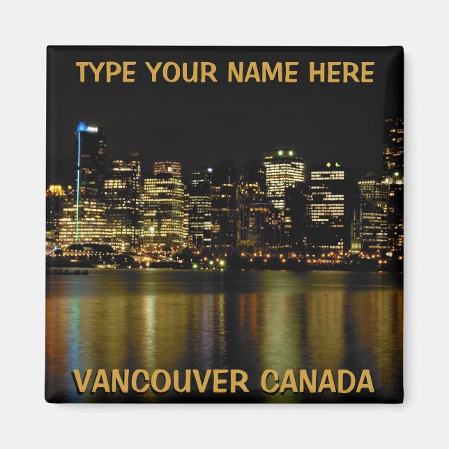 Vancouver Fridge Magnets Personalised Souvenir (Front)