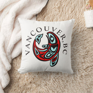 Vancouver Haida Orca Totem Tattoo Killer Whale Cushion