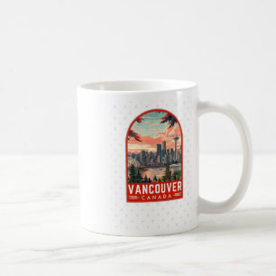 Vancouver In Canada Retro Vector Travel Art Emblem Coffee Mug