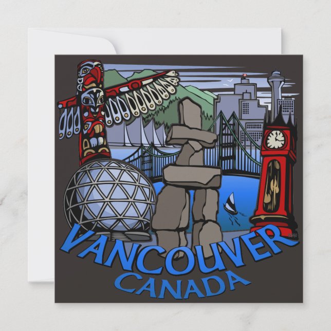 Vancouver Invitations Personalised Vancouver RSVP (Front)