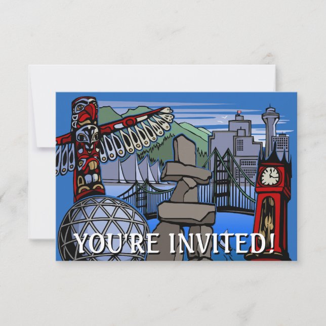 Vancouver Invitations Personalised Vancouver RSVP (Front)
