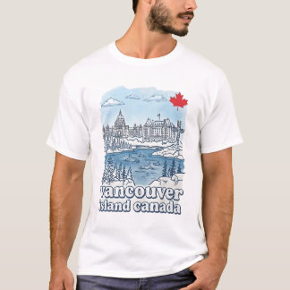Vancouver Island Canada Simple Blue Skyline  T-Shirt