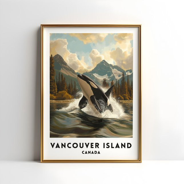 Vancouver Island Canada Travel Poster Orca (Creator Uploaded)