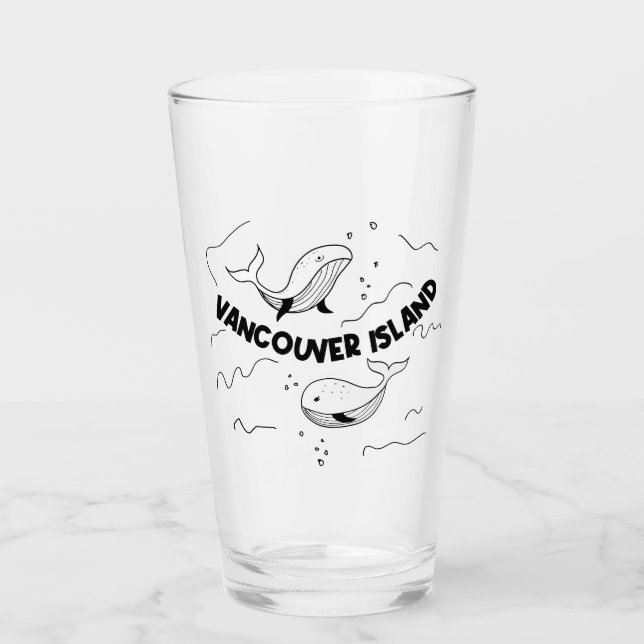 Vancouver Island Canada Whales Glass (Front)
