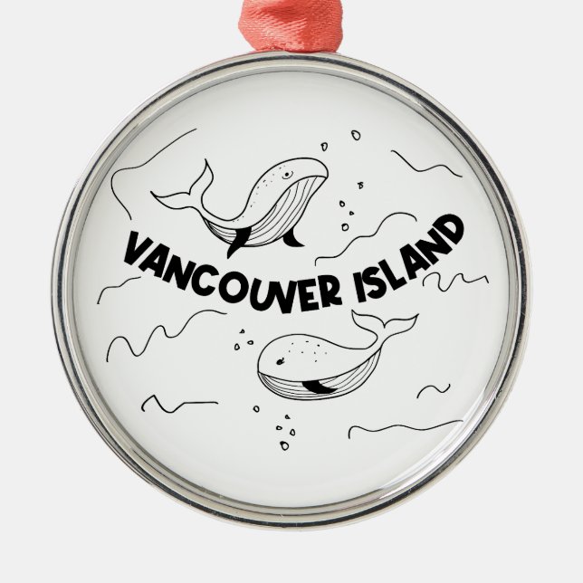 Vancouver Island Canada Whales Metal Tree Decoration (Front)