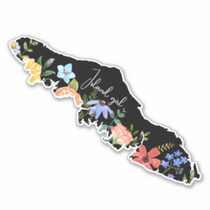 Vancouver Island Floral Watercolor Art Sticker 