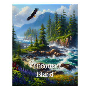 Vancouver Island Nature inspired Digital Art Poster