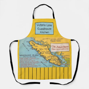 Vancouver Island Vintage Map Apron