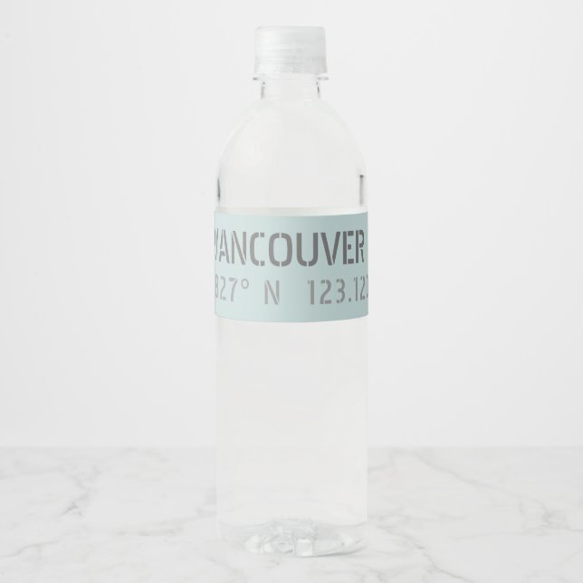 Vancouver Latitude Longitude Food Beverage Label (Front)