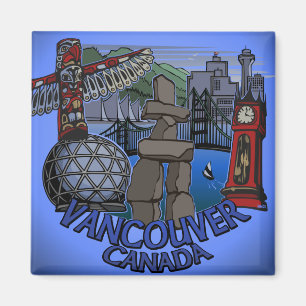 Vancouver Magnet BC Souvenir Landmark Art Gifts