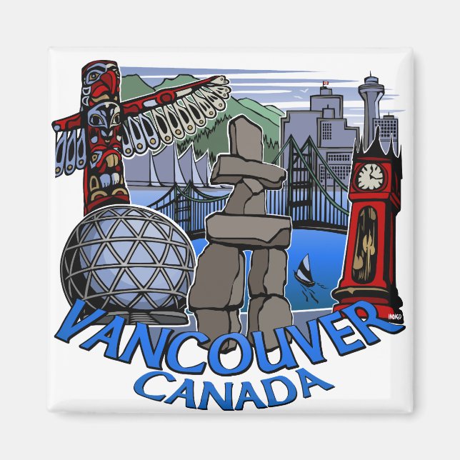 Vancouver Magnet Souvenir Magnet Buttons & Gifts (Front)