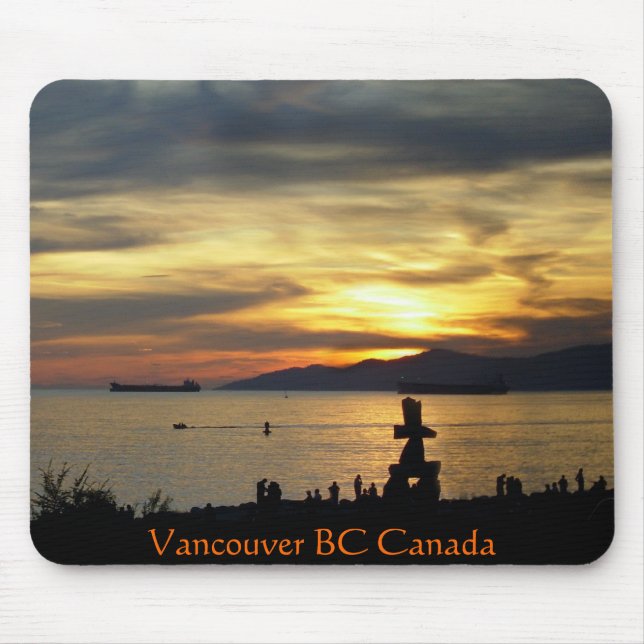 Vancouver Mousepad Souvenir Canada Sunset Gift (Front)