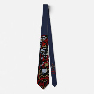 Vancouver Native Art Ties Totem Pole Neckties