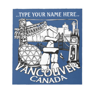 Vancouver Notepad Personalized Vancouver Souvenir