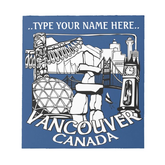 Vancouver Notepad Personalized Vancouver Souvenir (Front)