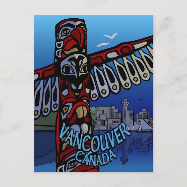 Vancouver Postcards Totem Pole & Landmarks Cards (Front)