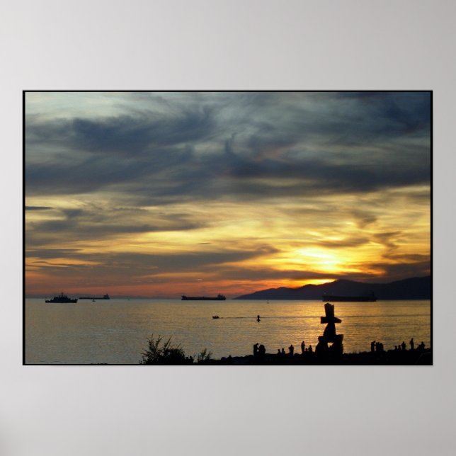 Vancouver Poster BC Sunset Seascape Print (Front)