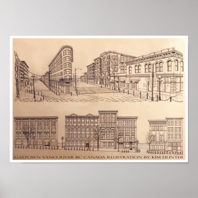 Vancouver Poster Gastown Souvenir Art Print (Front)