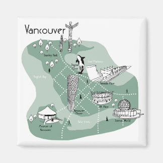 Vancouver Poster - green Magnet