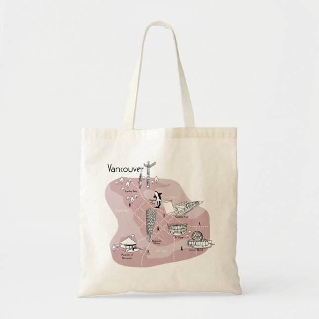 Vancouver Poster - pink Tote Bag (Front)