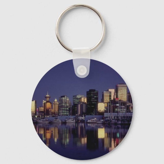 Vancouver skyline, British Columbia, Canada Key Ring (Front)