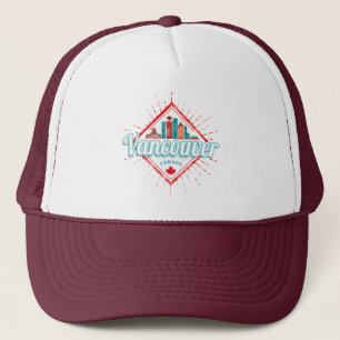Vancouver Skyline British Columbia Retro Canada Trucker Hat