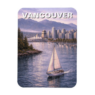 Vancouver Skyline Canada Travel Magnet