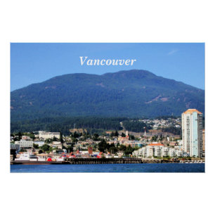 Vancouver skyline, labelled, poster