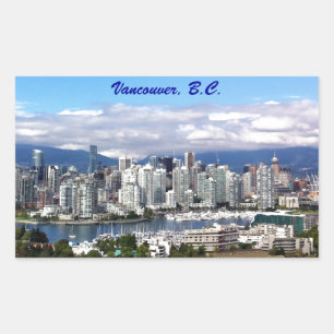 Vancouver Skyline Rectangular Sticker