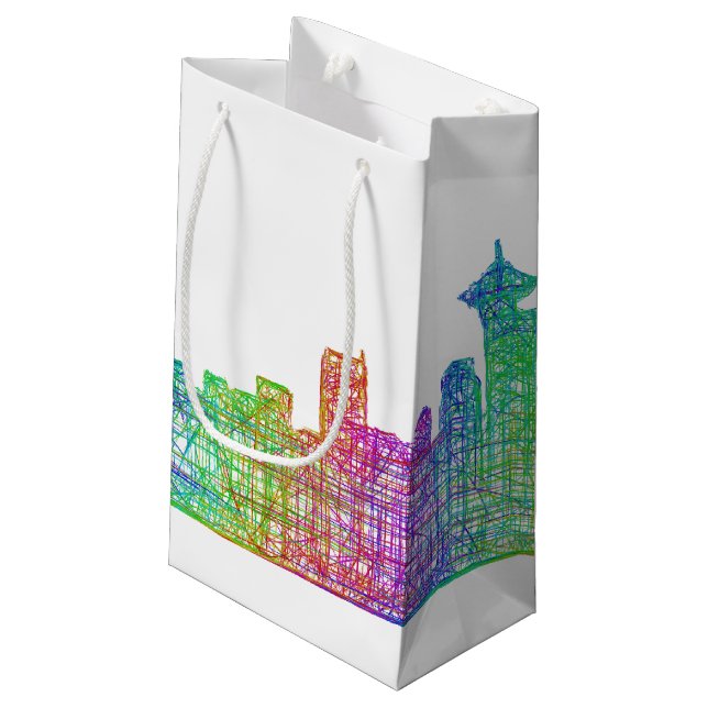 Vancouver skyline small gift bag (Back Angled)