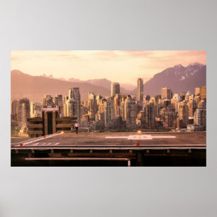 Vancouver Skyline Sunrise Panorama Poster