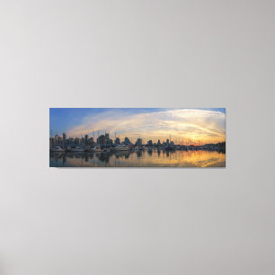 Vancouver Skyline - Yacht Harbour at Sunset Canvas Print