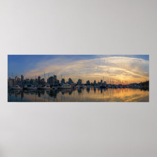 Vancouver Skyline - Yacht Harbour at Sunset Poster