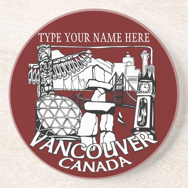 Vancouver Souvenir Coaster Personalised Gifts (Front)
