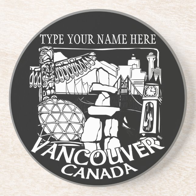 Vancouver Souvenir Coaster Personalised Gifts (Front)