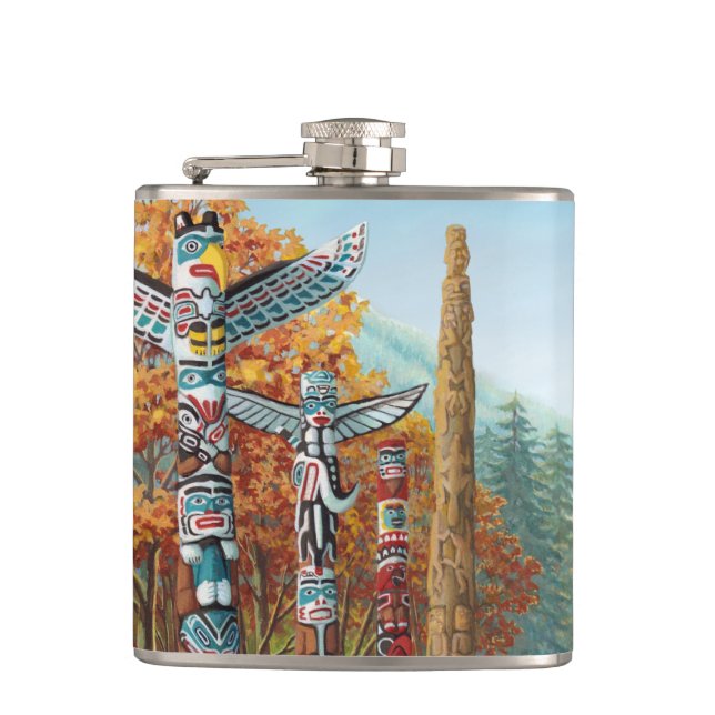 Vancouver Souvenir Flask 2 Worlds Landmark Gifts (Front)