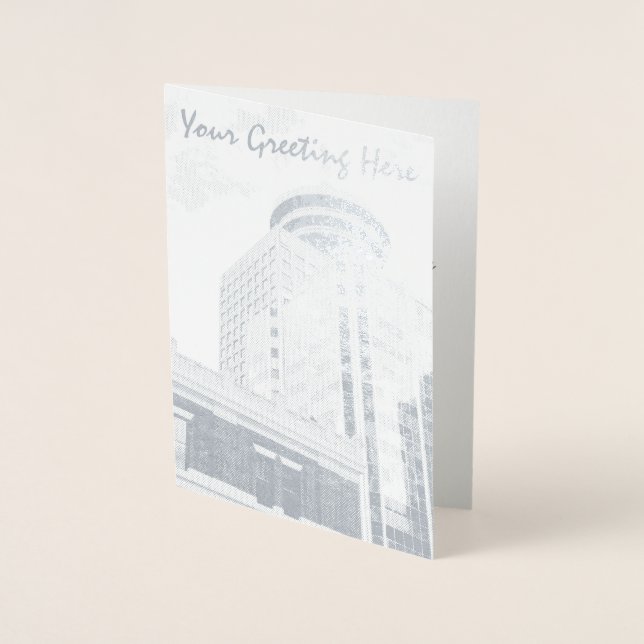 Vancouver Souvenir Greeting Cards Custom Silver (Front)
